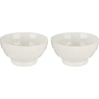 Vivalto Kommetjes/serveer schaaltjes/soepkommen - 2x - Osaka - porselein - D13.5 x H7 cm - ivoor wit - Stapelbaar