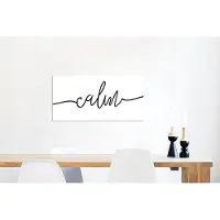 MuchoWow Wanddecoratie Metaal - Aluminium Schilderij Industrieel - Quotes - 'Calm' - Spreuk - Zwart wit - 80x40 cm - Dibond - Foto op aluminium - Industriële muurdecoratie - Voor de woonkamer/slaapkamer