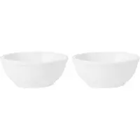 Vivalto Kommetjes/serveer schaaltjes/soepkommen - 2x - Hendai - porselein - D13 x H5 cm - ivoor wit - Stapelbaar