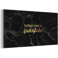 MuchoWow Wanddecoratie Metaal - Aluminium Schilderij Industrieel - Quotes - Spreuken - Goud - Marmer - 120x60 cm - Dibond - Foto op aluminium - Industriële muurdecoratie - Voor de woonkamer/slaapkamer