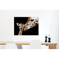 MuchoWow Wanddecoratie Metaal - Aluminium Schilderij Industrieel - Giraffe - Dieren - Zwart - Portret - Dieren - 80x60 cm - Dibond - Foto op aluminium - Industriële muurdecoratie - Voor de woonkamer/slaapkamer