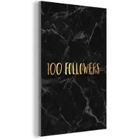 MuchoWow Wanddecoratie Metaal - Aluminium Schilderij Industrieel - Social Media - Instagram - Goud - Marmer - 120x180 cm - Dibond - Foto op aluminium - Industriële muurdecoratie - Voor de woonkamer/slaapkamer