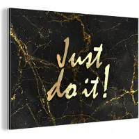 MuchoWow Wanddecoratie Metaal - Aluminium Schilderij Industrieel - Quote - Motivatie - Marmer - 60x40 cm - Dibond - Foto op aluminium - Industriële muurdecoratie - Voor de woonkamer/slaapkamer