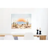 MuchoWow Wanddecoratie Metaal - Aluminium Schilderij Industrieel - Cactussen - Planten - Natuur - Zon - 80x60 cm - Dibond - Foto op aluminium - Industriële muurdecoratie - Voor de woonkamer/slaapkamer