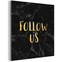 MuchoWow Wanddecoratie Metaal - Aluminium Schilderij Industrieel - Instagram - Social Media - Goud - Marmer - 50x50 cm - Dibond - Foto op aluminium - Industriële muurdecoratie - Voor de woonkamer/slaapkamer