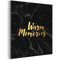 MuchoWow Wanddecoratie Metaal - Aluminium Schilderij Industrieel - Quote - Goud - Marmer - 90x90 cm - Dibond - Foto op aluminium - Industriële muurdecoratie - Voor de woonkamer/slaapkamer