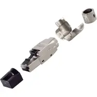 Bkl Electronic RJ45 haakse stekker, zonder gereedschap, STP, Cat 6A 10121202 Stekker, recht Aantal polen (sensoren) 8P8C Zilver 1 stuk(s)