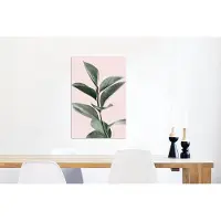 MuchoWow Wanddecoratie Metaal - Aluminium Schilderij Industrieel - Planten - Groen - Natuur - Roze - 60x90 cm - Dibond - Foto op aluminium - Industriële muurdecoratie - Voor de woonkamer/slaapkamer
