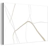 MuchoWow Wanddecoratie Metaal - Aluminium Schilderij Industrieel - Abstract - Minimalisme - Line art - 60x40 cm - Dibond - Foto op aluminium - Industriële muurdecoratie - Voor de woonkamer/slaapkamer