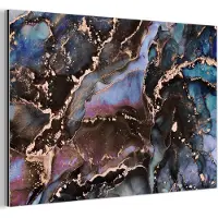 MuchoWow Wanddecoratie Metaal - Aluminium Schilderij Industrieel - Marmer - Goud - Rosé - 60x40 cm - Dibond - Foto op aluminium - Industriële muurdecoratie - Voor de woonkamer/slaapkamer