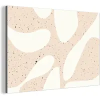 MuchoWow Wanddecoratie Metaal - Aluminium Schilderij Industrieel - Planten - Abstract - Roze - Pastel - 90x60 cm - Dibond - Foto op aluminium - Industriële muurdecoratie - Voor de woonkamer/slaapkamer