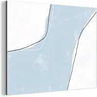 MuchoWow Wanddecoratie Metaal - Aluminium Schilderij Industrieel - Blauw - Minimalisme - Abstract - 80x60 cm - Dibond - Foto op aluminium - Industriële muurdecoratie - Voor de woonkamer/slaapkamer