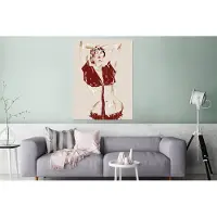 MuchoWow Wanddecoratie Metaal - Aluminium Schilderij Industrieel - Portret - Vrouw - Rood - Abstract - 120x160 cm - Dibond - Foto op aluminium - Industriële muurdecoratie - Voor de woonkamer/slaapkamer