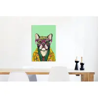 MuchoWow Wanddecoratie Metaal - Aluminium Schilderij Industrieel - Hond - Hippie - Dieren - Bril - 40x60 cm - Dibond - Foto op aluminium - Industriële muurdecoratie - Voor de woonkamer/slaapkamer