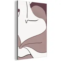 MuchoWow Wanddecoratie Metaal - Aluminium Schilderij Industrieel - Portret - Vrouw - Pastel - Wit - 60x90 cm - Dibond - Foto op aluminium - Industriële muurdecoratie - Voor de woonkamer/slaapkamer
