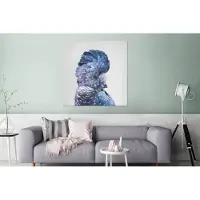 MuchoWow Wanddecoratie Metaal - Aluminium Schilderij Industrieel - Kaketoe - Blauw - Dieren - Natuur - 90x90 cm - Dibond - Foto op aluminium - Industriële muurdecoratie - Voor de woonkamer/slaapkamer