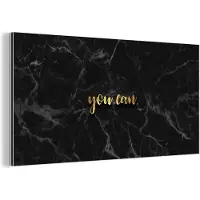 MuchoWow Wanddecoratie Metaal - Aluminium Schilderij Industrieel - Quotes - Motivatie - Goud - Marmer - 80x40 cm - Dibond - Foto op aluminium - Industriële muurdecoratie - Voor de woonkamer/slaapkamer