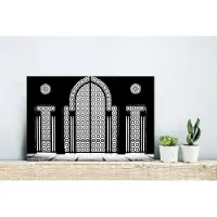 MuchoWow Wanddecoratie Metaal - Aluminium Schilderij Industrieel - Architectuur - Zwart - Wit - Patroon - 30x20 cm - Dibond - Foto op aluminium - Industriële muurdecoratie - Voor de woonkamer/slaapkamer