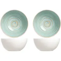 Cosy & Trendy 2x stuks rond schaaltje/kommetje Turbolino blauw 14,5 cm - Kommetjes