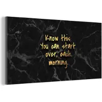 MuchoWow Wanddecoratie Metaal - Aluminium Schilderij Industrieel - Quotes - Motivatie - Goud - Marmer - 120x60 cm - Dibond - Foto op aluminium - Industriële muurdecoratie - Voor de woonkamer/slaapkamer