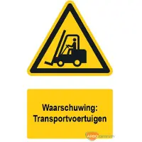 Allesveilig.nl Waarschuwingsbord / sticker transportvoertuigen met tekst