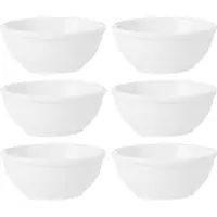 Vivalto Kommetjes/serveer schaaltjes/soepkommen - 6x - Hendai - porselein - D13 x H5 cm - ivoor wit - Stapelbaar
