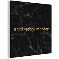 MuchoWow Wanddecoratie Metaal - Aluminium Schilderij Industrieel - Quotes - Motivatie - Marmer - Goud - 90x90 cm - Dibond - Foto op aluminium - Industriële muurdecoratie - Voor de woonkamer/slaapkamer