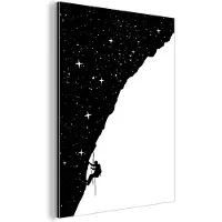 MuchoWow Wanddecoratie Metaal - Aluminium Schilderij Industrieel - Nacht - Klimmen - Sterren - Zwart - Wit - 30x40 cm - Dibond - Foto op aluminium - Industriële muurdecoratie - Voor de woonkamer/slaapkamer