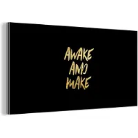 MuchoWow Wanddecoratie Metaal - Aluminium Schilderij Industrieel - Quote - Creatief - Goud - Zwart - 80x40 cm - Dibond - Foto op aluminium - Industriële muurdecoratie - Voor de woonkamer/slaapkamer