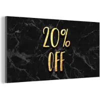 MuchoWow Wanddecoratie Metaal - Aluminium Schilderij Industrieel - Sale - Goud - Marmer - 80x40 cm - Dibond - Foto op aluminium - Industriële muurdecoratie - Voor de woonkamer/slaapkamer