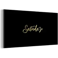 MuchoWow Wanddecoratie Metaal - Aluminium Schilderij Industrieel - Quote - Weekend - Goud - Zwart - 160x80 cm - Dibond - Foto op aluminium - Industriële muurdecoratie - Voor de woonkamer/slaapkamer