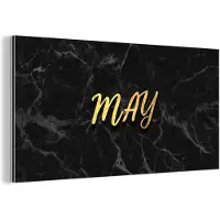 MuchoWow Wanddecoratie Metaal - Aluminium Schilderij Industrieel - Quote - Kalender - Mei - Goud - 80x40 cm - Dibond - Foto op aluminium - Industriële muurdecoratie - Voor de woonkamer/slaapkamer