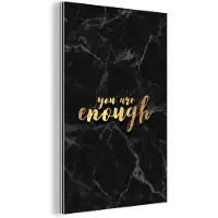 MuchoWow Wanddecoratie Metaal - Aluminium Schilderij Industrieel - Quotes - Spreuken - Goud - Marmer - 20x30 cm - Dibond - Foto op aluminium - Industriële muurdecoratie - Voor de woonkamer/slaapkamer