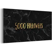 MuchoWow Wanddecoratie Metaal - Aluminium Schilderij Industrieel - Social Media - Instagram - Goud - Marmer - 120x60 cm - Dibond - Foto op aluminium - Industriële muurdecoratie - Voor de woonkamer/slaapkamer