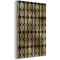 MuchoWow Wanddecoratie Metaal - Aluminium Schilderij Industrieel - Patronen - Art Deco - Goud - 120x180 cm - Dibond - Foto op aluminium - Industriële muurdecoratie - Voor de woonkamer/slaapkamer
