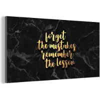MuchoWow Wanddecoratie Metaal - Aluminium Schilderij Industrieel - Quote - Leven - Goud - Marmer - 40x20 cm - Dibond - Foto op aluminium - Industriële muurdecoratie - Voor de woonkamer/slaapkamer