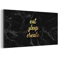 MuchoWow Wanddecoratie Metaal - Aluminium Schilderij Industrieel - Quote - Sleep - Goud - Marmer - 120x60 cm - Dibond - Foto op aluminium - Industriële muurdecoratie - Voor de woonkamer/slaapkamer
