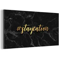 MuchoWow Wanddecoratie Metaal - Aluminium Schilderij Industrieel - Quote - Vakantie - Goud - Marmer - 160x80 cm - Dibond - Foto op aluminium - Industriële muurdecoratie - Voor de woonkamer/slaapkamer