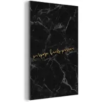 MuchoWow Wanddecoratie Metaal - Aluminium Schilderij Industrieel - Quotes - Motivatie - Goud - Marmer - 40x60 cm - Dibond - Foto op aluminium - Industriële muurdecoratie - Voor de woonkamer/slaapkamer