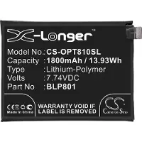 123accu OnePlus BLP801 accu (7.7 V, 1800 mAh, huismerk)