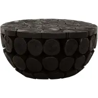 MUST Living Coffee table Cone low,31xØ62 cm, teakbranch black with natural cracks