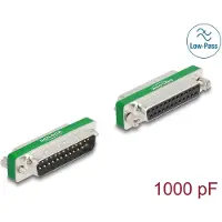 DeLOCK RF/EMI Interference Suppression Filter D-Sub 25 pin male to female with low-pass filter capacitive