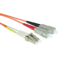 ACT Premium LC/UPC - SC/UPC Duplex optical fiber kabel | OM1 | LSZH | oranje | 15 meter