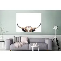 MuchoWow Wanddecoratie Metaal - Aluminium Schilderij Industrieel - Stier - Dieren - Hoorns - Natuur - 120x90 cm - Dibond - Foto op aluminium - Industriële muurdecoratie - Voor de woonkamer/slaapkamer