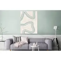 MuchoWow Wanddecoratie Metaal - Aluminium Schilderij Industrieel - Lijnen - Groen - Wit - Abstract - Design - 90x120 cm - Dibond - Foto op aluminium - Industriële muurdecoratie - Voor de woonkamer/slaapkamer