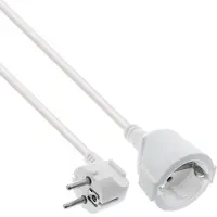 InLine CEE 7/7 (haaks) - CEE 7/3 (recht) stroom verlengkabel | 3x 1,50mm | wit | 20 meter