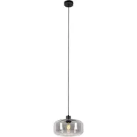 QAZQA Art deco hanglamp zwart met smoke glas - Bizle