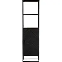 Starfurn Boekenkast New York | 55 cm | deur (Zwart, 55x200x45cm)