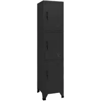 vidaXL Lockerkast 38x45x180 cm staal zwart