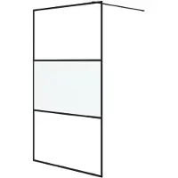 vidaXL Inloopdouchewand 115x195 cm halfmat ESG-glas zwart